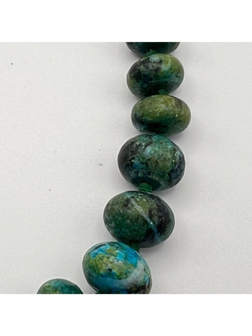 Natural Chrysocolla Graduated Bead Necklace 20" Knotted 128g Statement - Picture 9 of 15